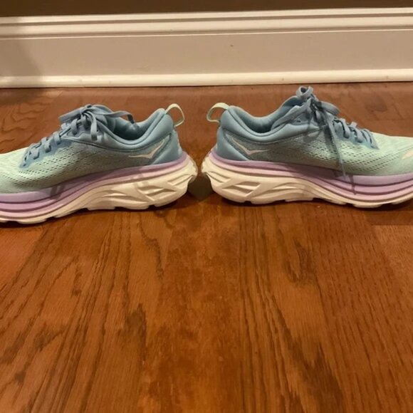 HOKA Bondi 8 Running Shoe 6.5 Sneaker Airy Blue/ Sunlit Ocean - Picture 3 of 6